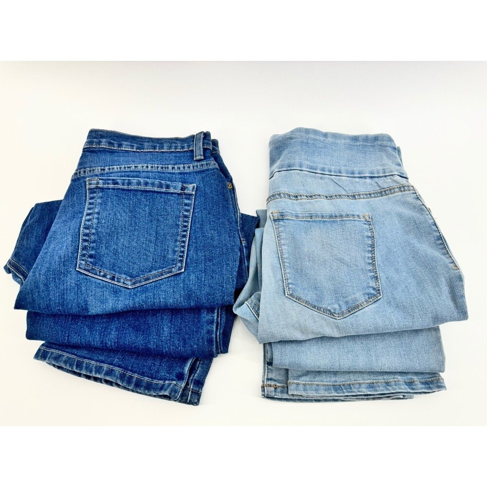 Gloria Vanderbilt JEANS sz 10 Amanda Pull On/Zip Jeans Back 2 School 2pc BUNDLE
